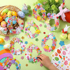 Hollowfly 48 Sets Easter Wreath Craft Kits DIY Easter Egg Wreath Hanging - Image 2