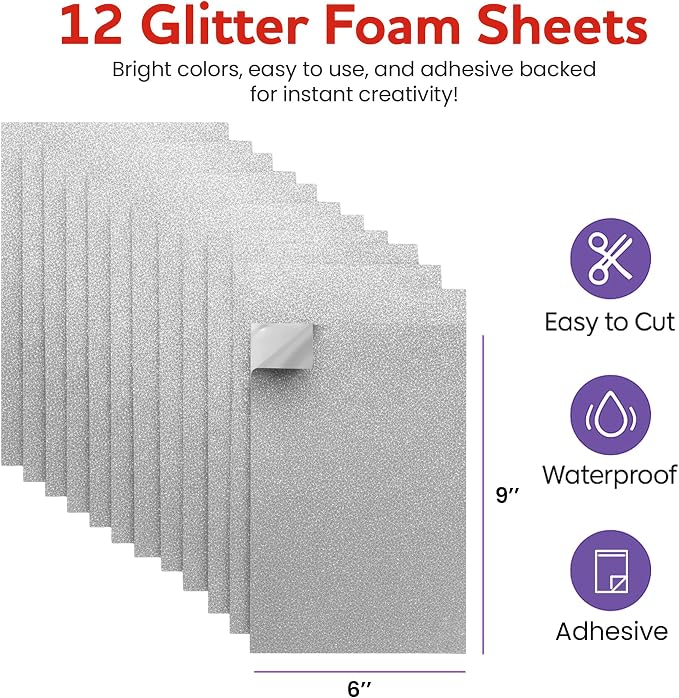 Self-Adhesive Glitter EVA Foam Sheets - Image 2