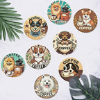 Clendo 8 PCS Coffee Dog Diamond Art Coaster Kits - Image 7