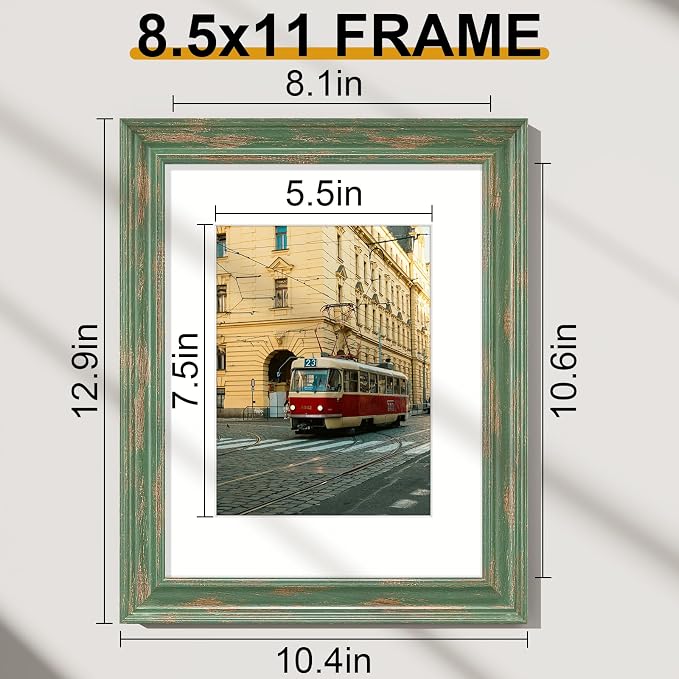Vittanly 8.5x11 Picture Frames Set of 2, Ornate Vintage Photo Frame - Image 4
