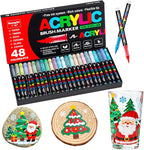 Acrylic Paint Markers Pens, 48 Vivid Colors Acrylic Markers Set, Direct Liquid by Unknown