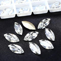 48Pcs Point Back Glass Rhinestones, 15 * 7MM Navette Shape Faceted Rhinestones by Unknown