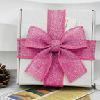Pink Burlap Ribbon 1-1/2 inch X 10 Yard Pink Linen Wired Ribbon | Natural Linen - Image 5