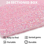 32000Pcs Pink Rhinestones for Bedazzling, Light Pink Assorted Sizes 2-6mm - Image 3