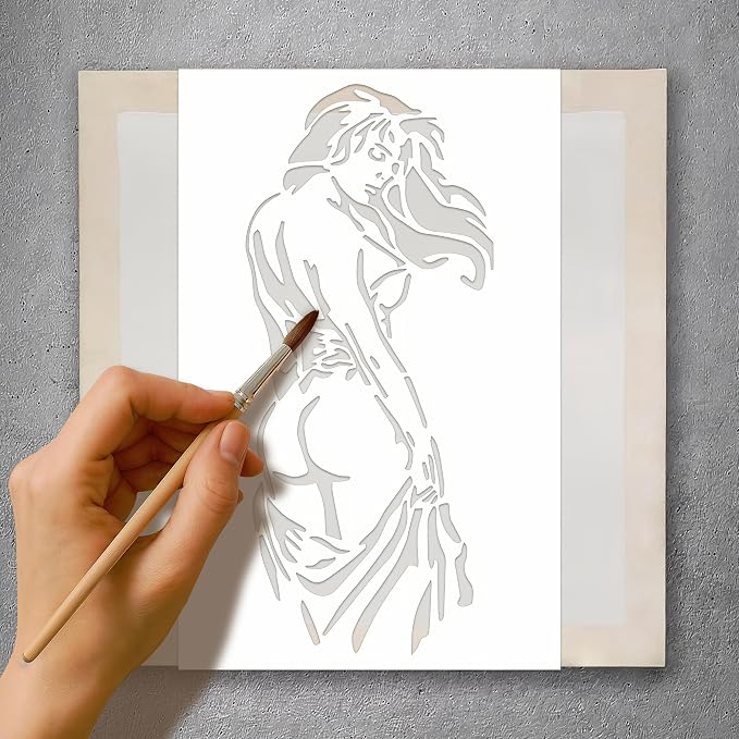 Lady Stencil | Reusable Girl Under Art Graffiti Street Art Stencils - Image 6