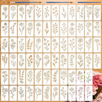 70pcs Flower Stencils for Painting Floral Drawing Stencils for Crafts Reusable by Unknown