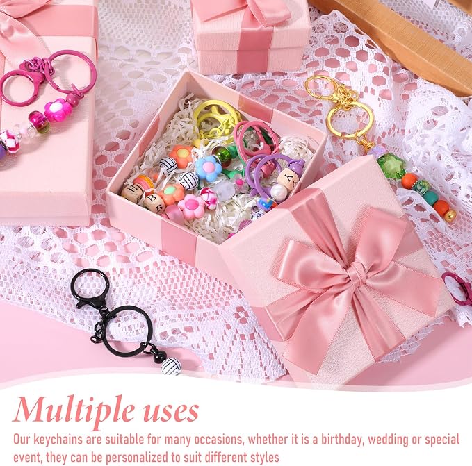 30 Pcs Beadable Keychain Bars Bulk, Bead Keychains Colorful Metal, DIY - Image 6