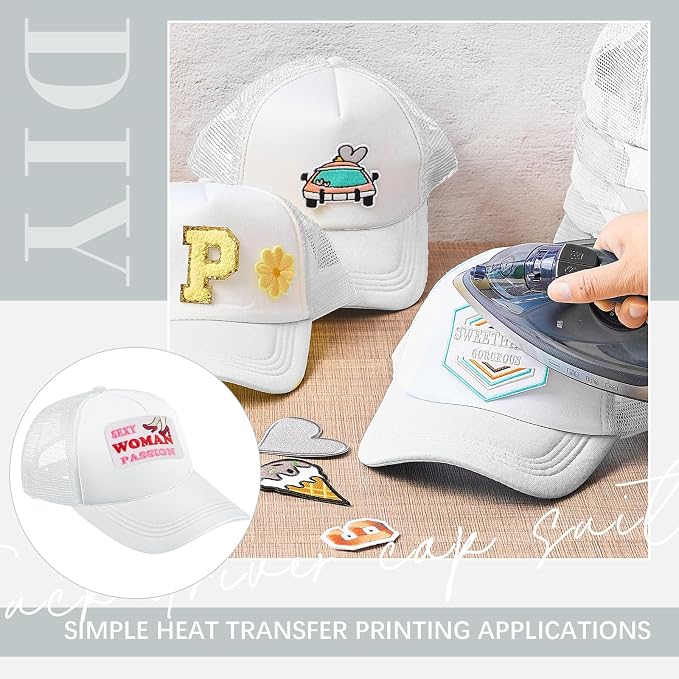 Hercicy 12 Pack DIY Trucker Hats Kit, Sublimation Blank Baseball Caps - Image 4