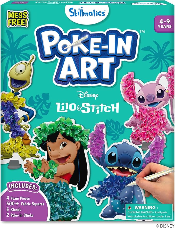 Skillmatics Poke-in Art – Lilo & Stitch, Mess-Free Fun, DIY Wood Craft Kit | by Skillmatics