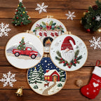 BBLYBD Christmas Embroidery Kit, 4 Set Embroidery DIY Starter Kit, Cross Stitch - Image 2