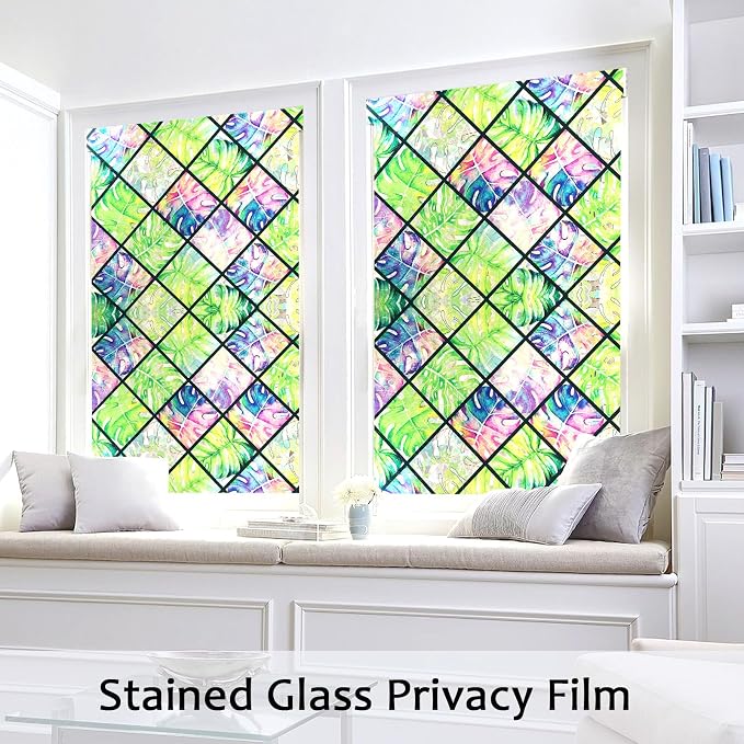Window Privacy Film, Static Cling Stained Glass Window Film Decorative - Image 6