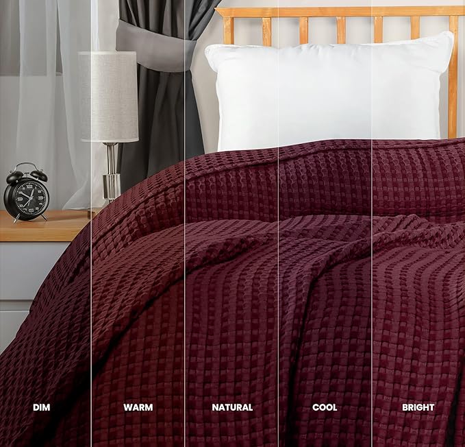 Utopia Bedding 100% Cotton Waffle Weave Blanket King Size - Image 6