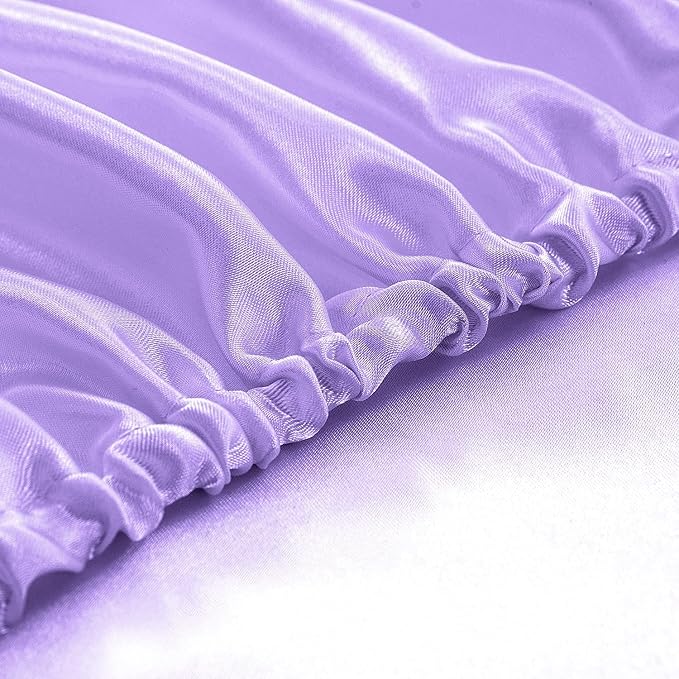 Homiest Lavender Satin Fitted Sheet Queen Size, Deep Pocket, Luxury & Ultra - Image 5