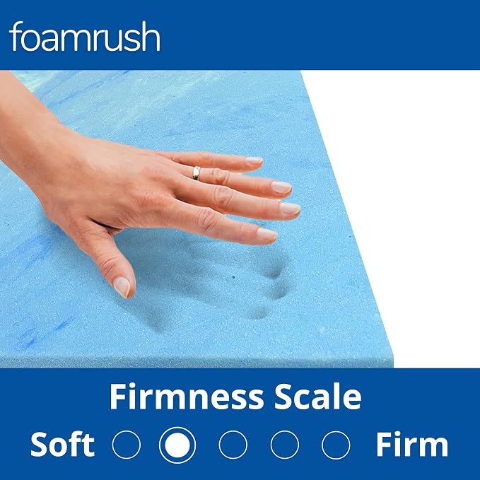 FoamRush 2"x 36" x 36" Gel Cooling Memory Square Foam Cushion, Upholstery Foam - Image 2