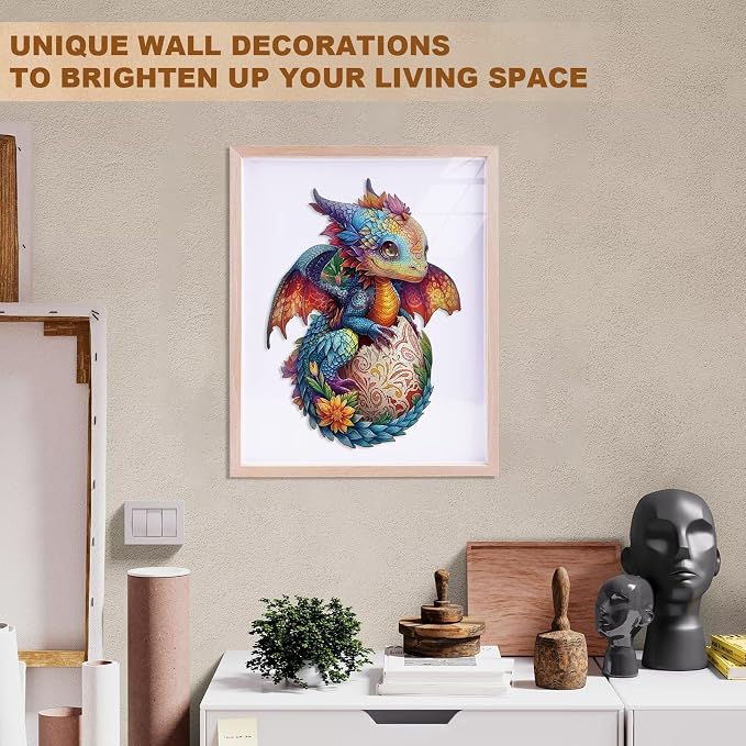 Cute Dragon Puzzles Fantasy Egg Flowers Colorful Rainbow Puzzle Adults Gifts - Image 7