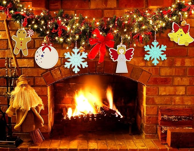 Artmag 50pcs Unfinished Wooden Christmas Ornaments Wood Slices - Image 6