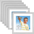 8x8 Picture Frames with 6x6 Mat, 6 Pack, Contemporary, Inspirations | These by IconaBay