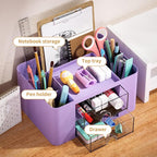 Marbrasse Pen Organizer with 2 Drawer, Desk Organizers and Accessories with 5 - Image 2