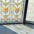 Faux Stained Glass Effect Transparent Window Film, Original Hand Drawn Static by Flortlias