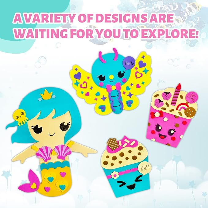VKPI 4 Pieces EVA Foam Art Crafts Gift Kit, Creative Make Your Own Cupcakes - Image 6