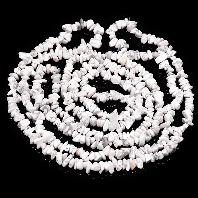 400Pcs 5-8mm Natural White Howlite Chip Stone Beads | Pre-Drilled Irregular - Image 8