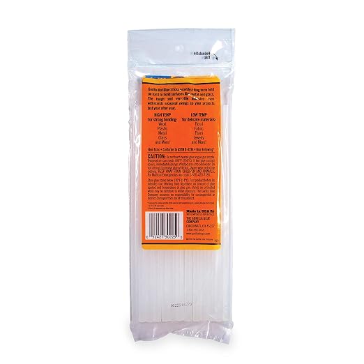 Gorilla Hot Glue Sticks, Mini Size 8" Long x 0.27" Diameter - Image 2