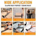GRENPRO Combination Speed T-Square Ruler Angle Finder Woodworking Tools | - Image 7