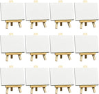 FIXSMITH 3x4 Inch Mini Stretched Canvas Easel Set- Bulk Pack of 12, Set - Image 6
