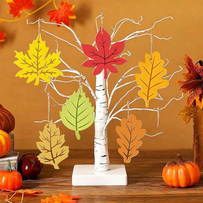 36PCS Wooden Fall Ornaments to Paint Thanksgiving Decorations, 6 Styles DIY - Image 5