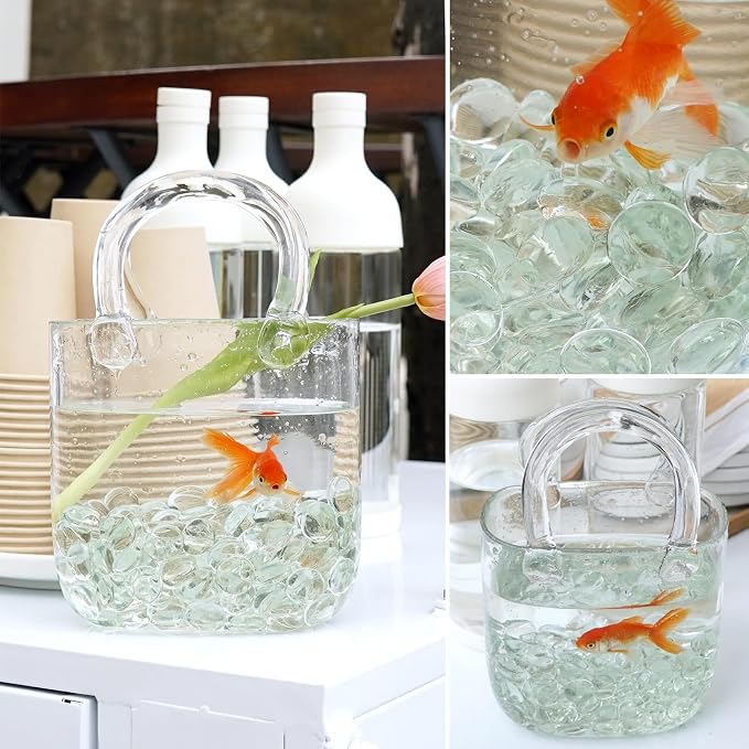 10LB Clear Flat Glass Marbles for Vases, Gemstone Beads Vase Filler Decorative - Image 5