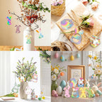 30Pcs Paintable Wooden Easter Bunnies Ornaments Unfinished Wood Cutouts - Image 3