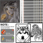 21pc Drawing Sketching Pencil Set Graphite 14B-5H & Charcoal Pencils | - Image 6