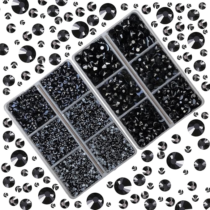 10000Pcs 2-Boxes Mixed Size Hot Fix Round Crystals Gems Glass Stones Hotfix - Image 2