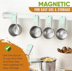 Spring Chef Magnetic Measuring Cups & Spoons Set of 15, Mint | Stackable - Image 4
