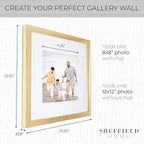 Sheffield Home 9 Piece Gallery Wall Frame Set, 12x12 in. Matted to 8x8 in. - Image 3