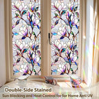 Rainbow Magnolia Stained Glass Window Privacy Film 17.5"x78.7" | Static - Image 4