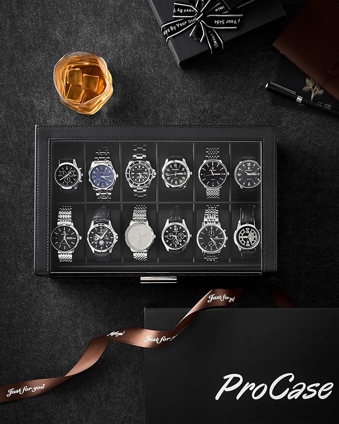 ProCase Watch Box for Men, 12 Slots Watch Display Holder - Image 7