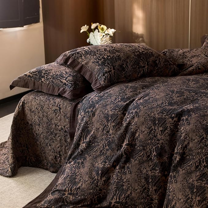 mixinni Duvet Cover Set King, Vintage Opulence Yarn-Dyed Jacquard Double-Layer - Image 4