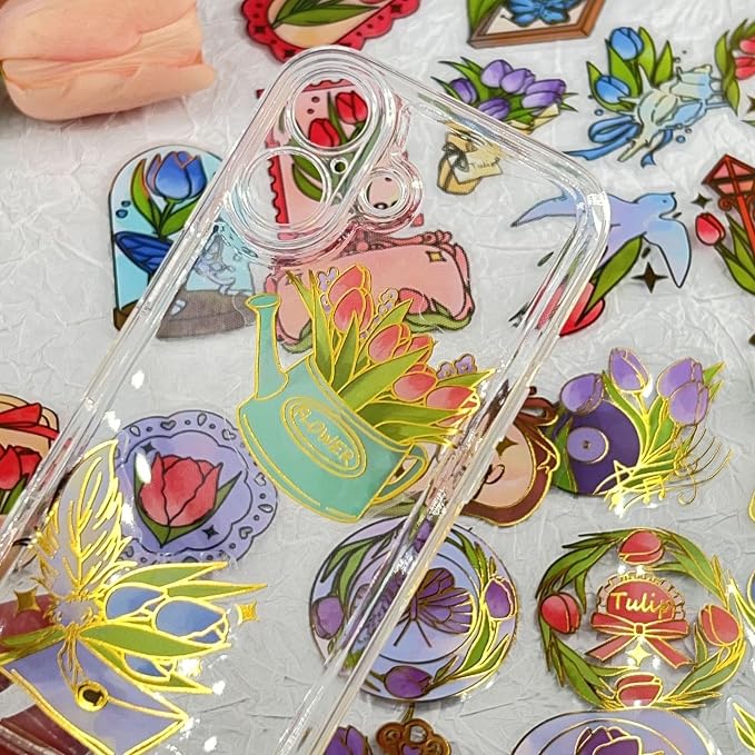 50Pcs Flower Stickers for Scrapbooking Journaling Junk Journal Scrapbook - Image 3