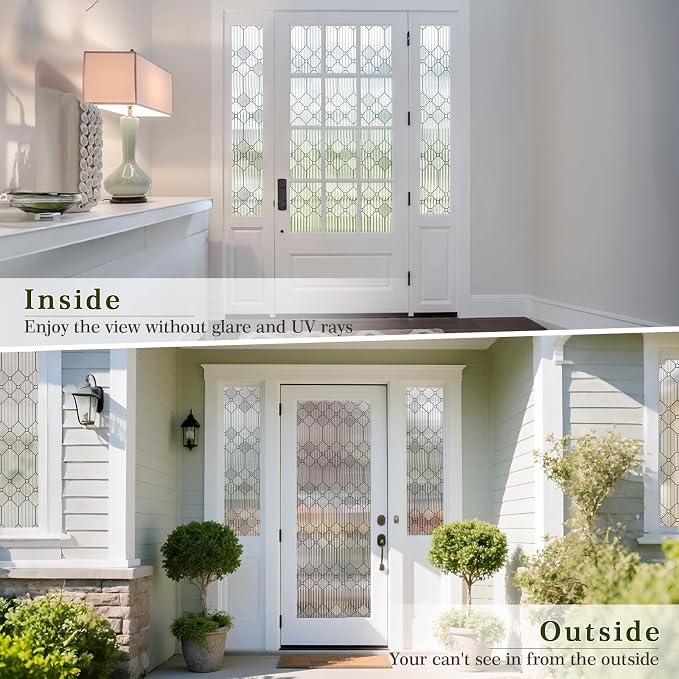 SUNBABY Reeded Glass Window Privacy Film, 3D Decorative Frosted Window Clings - Image 8