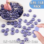 Purple Glass Marbles, 0.97 LB Transparent and Smooth Flat Glass Beads - Image 3