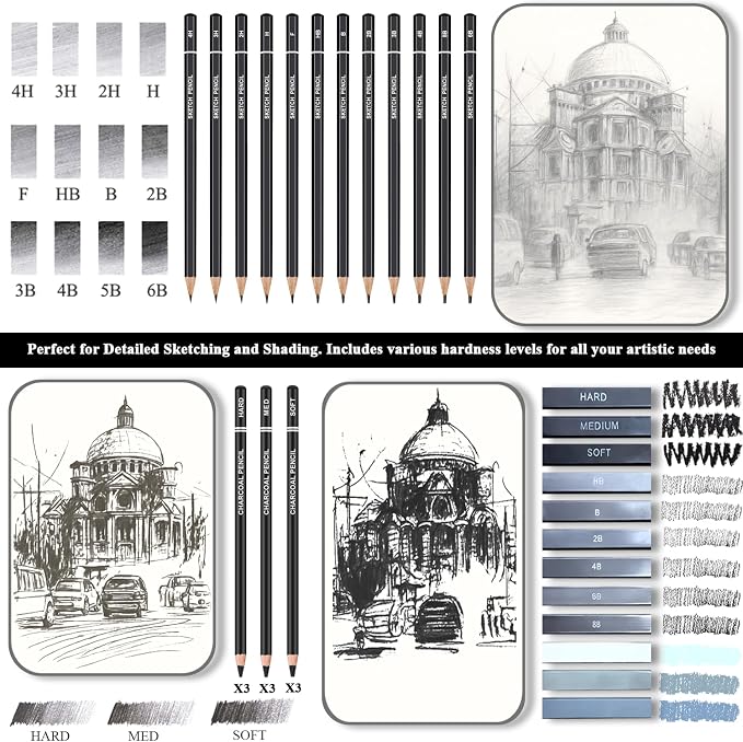 Fuxi Art Supplies for Teens 14-16 Girls, Professional Sketch Book and Pencils - Image 6