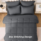 Love's cabin Twin Comforter Set Soot Grey, 5 Pieces Twin Bed in a Bag, All - Image 4