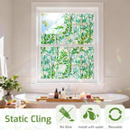LUTE Stained Glass Window Privacy Film, Leaf Rainbow, 35.4" X 78.7" | No Glue - Image 6