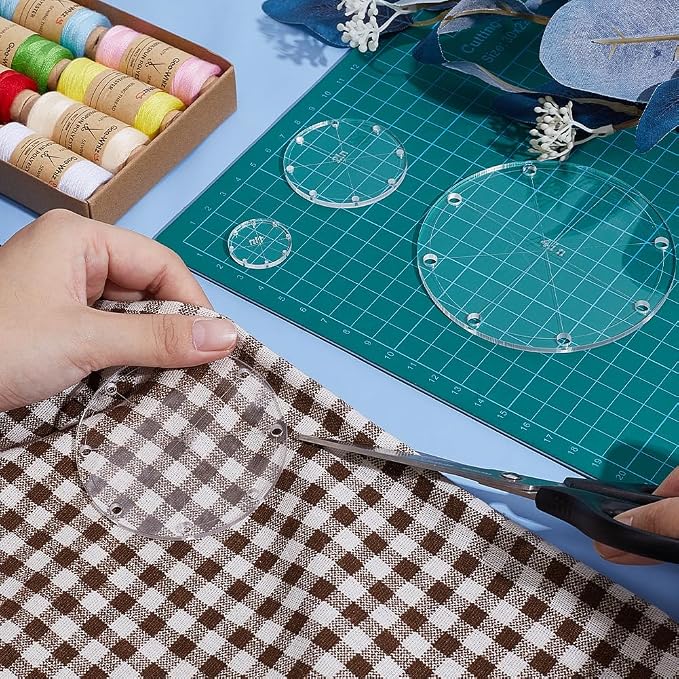 PH PandaHall 8pcs 4 Sizes Circle Template Sewing Rulers Set, 1/2/3/4inch - Image 3