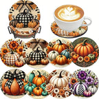 LWZAYS 8 PCS Fall Pumpkin Diamond Art Coaster Kits by LWZAYS