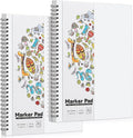 2 Pack Marker Paper Pad, 7.6×10in Double Sided Bleedproof Sketch Pad, by Prudiut