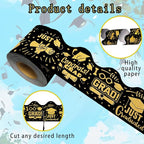 69 Feet Graduation Bulletin Board Decorations Congrats Grad Black Gold - Image 3