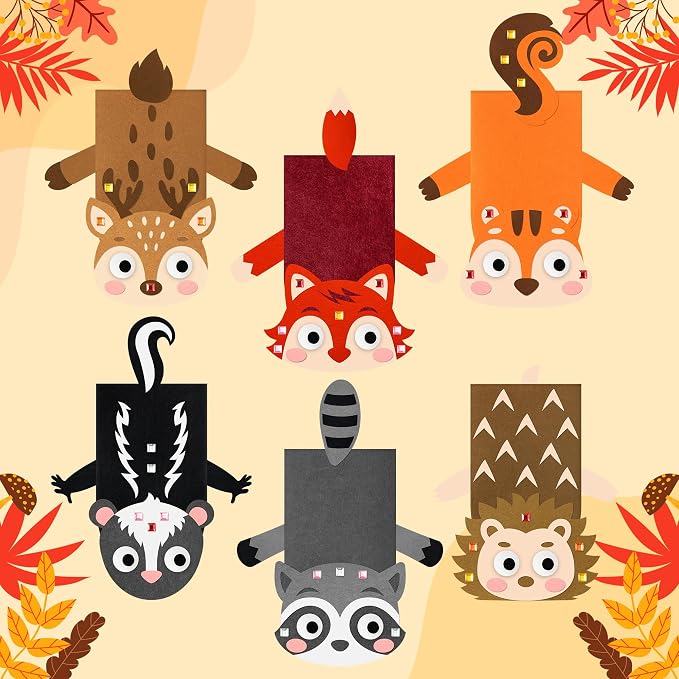 WATINC 6Pcs Hand Puppet Making Kit, Art Craft Felt Sock Puppet Toys, Creative - Image 4