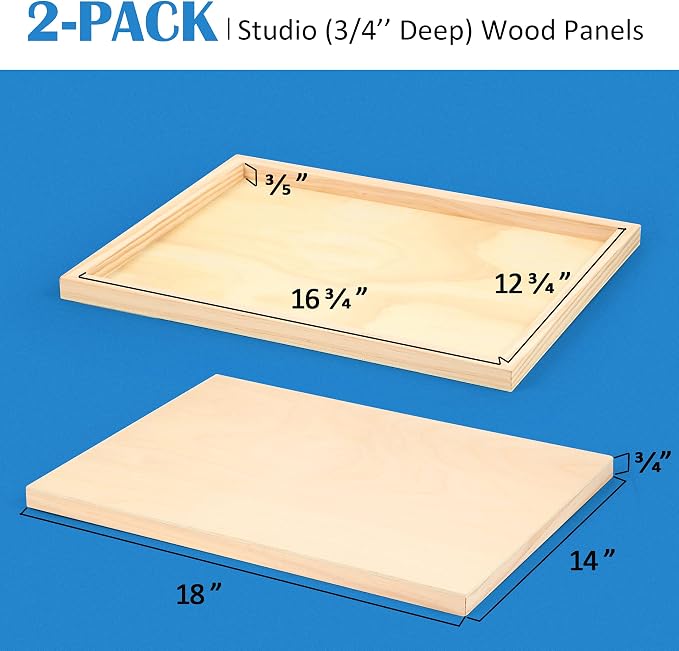 Falling in Art 2 Pack 14x18 Unfinished Birch Wood Panels Kit - Image 2